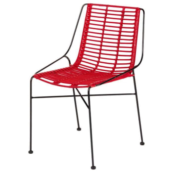 Diego - Chaise en rotin et métal rouge