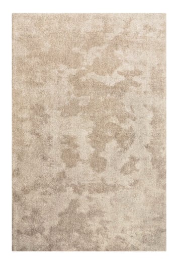 Sienna - Tappeto in microfibra morbida e densa beige sabbia 120x170