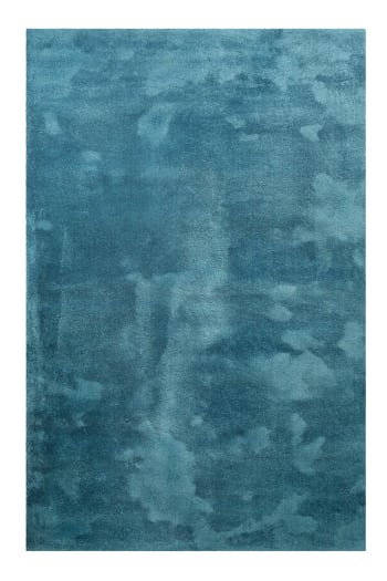 Sienna - Tapis en microfibre doux et dense bleu pétrole 120x170