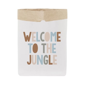 JUNGLE - Contenitore portaoggetti di carta bianca welcome to the jungle 60x70cm