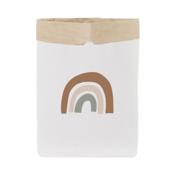 JUNGLE - Contenitore portaoggetti di carta bianca arcobaleno marrone 60x70cm
