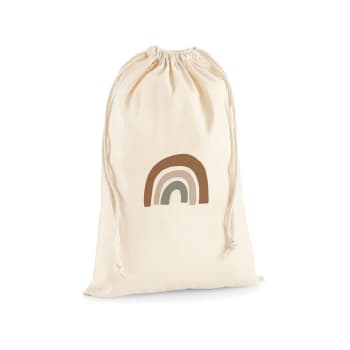 JUNGLE - Sacchetto portaoggetti in cotone arcobaleno marrone 70x55cm