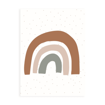 JUNGLE - Lámina infantil de papel Arcoiris selva marrón 21x30cm