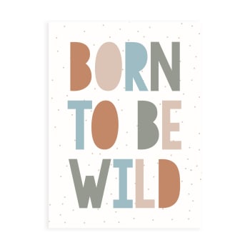 JUNGLE - Born to be wild affiche murale pour enfants beige 21x30cm