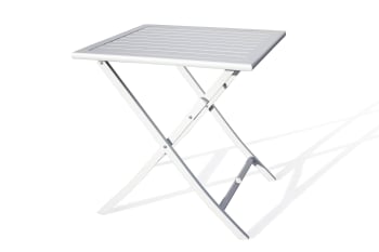 Marius - Table de jardin pliante en aluminium gris