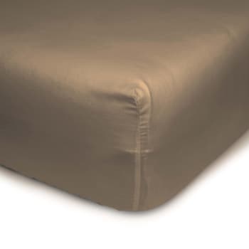 Mevak essentials - Sábana bajera ajustable de algodón 90cm marrón