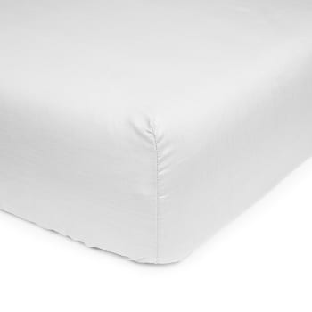 Mevak essentials - Sábana bajera ajustable de algodón 135cm blanca