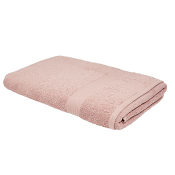Mevak baño - Maxi drap de bain uni en coton rose 90x150