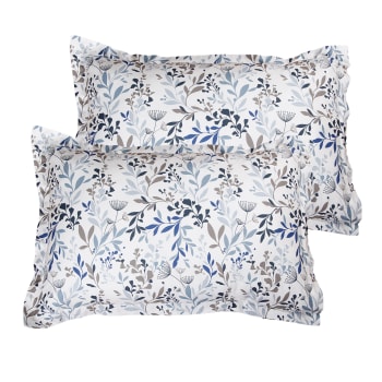 Paoletti Saffa Housewife Federe Cuscino 50x70 Cm In Cotone - Ispirazione Boho Floreale Orchidee, 2 Pezzi
