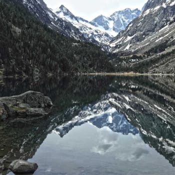 Montagne - Tableau sur toile lac de Gaube 90x90 cm