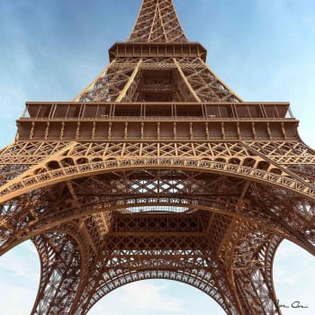 Classique intemporel - Tableau sur verre synthétique Tour Eiffel Paris 90x90 cm