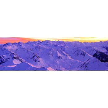 Montagne - Tableau sur toile chaîne des Pyrénées nuit 30x97 cm