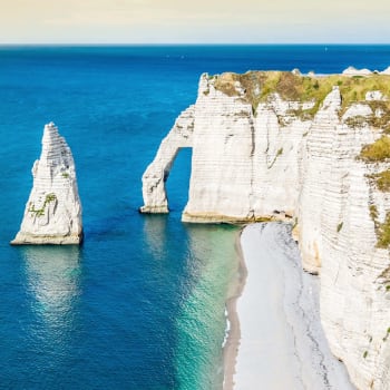 Plage - Tableau sur toile falaise Etretat 90x90 cm