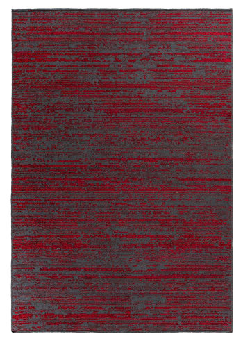 VIALEK - Tapis de salon en polyester rouge 80x160 cm