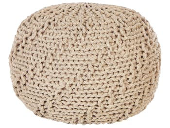 Priene - Pouf Baumwolle beige ⌀ 50 cm