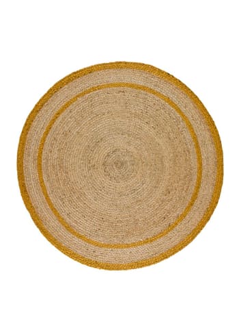 MAHON - Tapis rond en jute moutarde, 120X120 cm