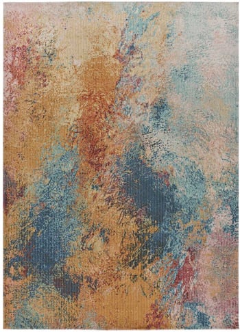 FANCY - Tapis d'extérieur-intérieur vintage aux couleurs pastel, 80X150 cm