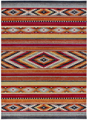 SASSY - Tapis ethnique multicolore pour extérieur/intérieur, 200X290 cm
