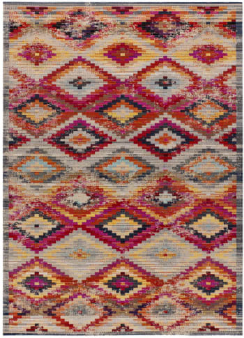 SASSY - Tappeto etnico multicolore per esterni, 200X290 cm