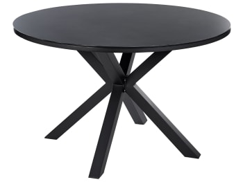 Maletto - Table de jardin en aluminium noir ⌀ 120 cm