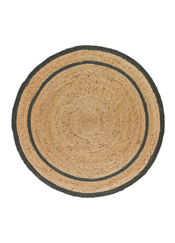 Mahon - Tapis rond en jute gris, 120X120 cm