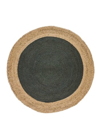 MAHON - Tappeto in iuta rotondo grigio, 90X90 cm