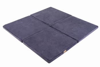 Tapis de jeu carré bleu gris 100x100cm