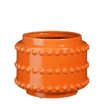 Boaz - Cache-pot en céramique orange D22