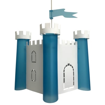 Lámpara de techo infantil Castillo fortificado Azul 30 cm