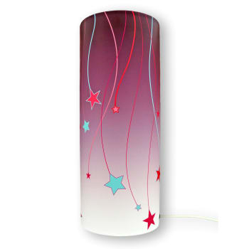 Estrellas fugaces violeta lámpara de mesa infantil 30 cm