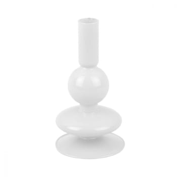 Sparkle - Bougeoir en verre blanc H 16cm