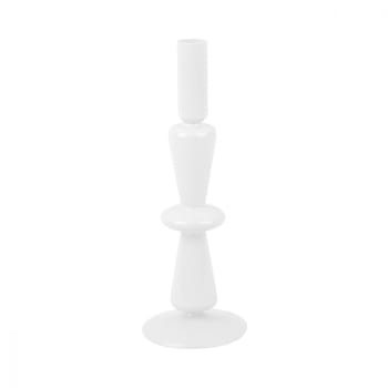 Sparkle - Bougeoir en verre blanc H 25cm