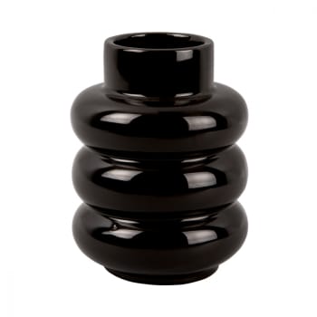 Bobbly glazed - Vase en céramique noir  H 19,5cm