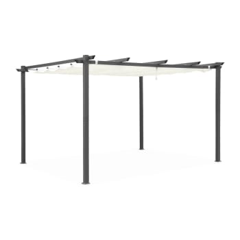 Gazebo pergola bioclimatica orientabile in alluminio nero 3x3m OCEAN