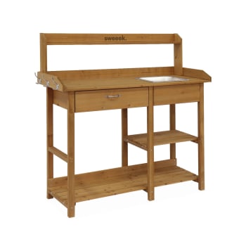 Capucine - Mesa de madera para macetas con mucho espacio de almacenamiento