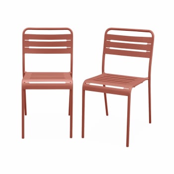 Amélia - Lot de 2 chaises de jardin, terracotta