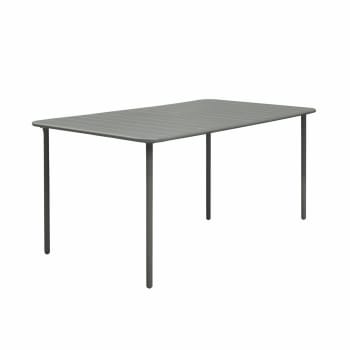 Amélia table 160x90cm - Table de jardin rectangulaire en métal savane 6 à 8 places