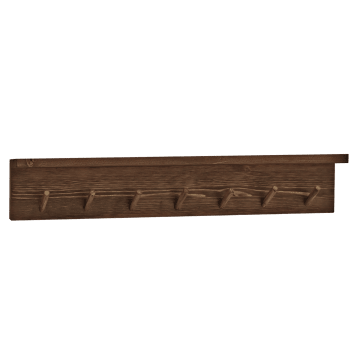 Kate iii - Colgador de pared de madera maciza en tono nogal de 61x9,5cm