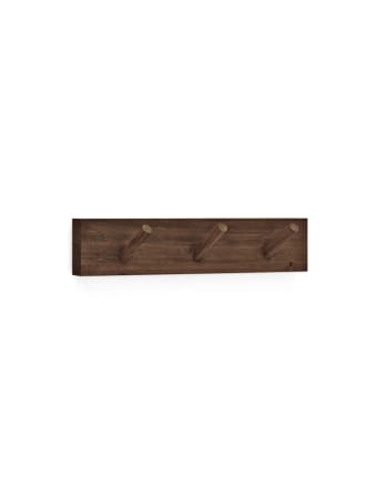 Kate i - Colgador de pared de madera maciza en tono nogal de 26x5cm