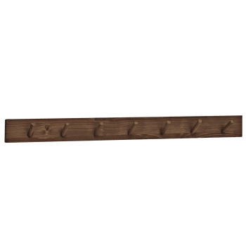 Kate ii - Colgador de pared de madera maciza en tono nogal de 61x5cm