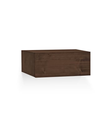 Ingrid - Table de chevet flottante en bois de sapin marron 40x15cm