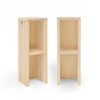 Lina - Ensemble 2 tables de chevet en bois de sapin naturel 20x60cm