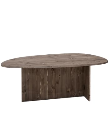 Mur - Table basse en bois de sapin marron foncé 130cm
