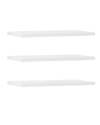 Melva - Ensemble 3 étagères flottantes en bois de sapin blanc 60x3,2cm