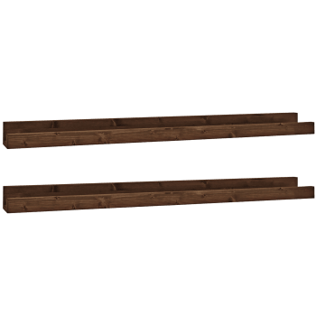 Duc - Set 2 scaffali flottanti in legno di pino noce 50x7cm