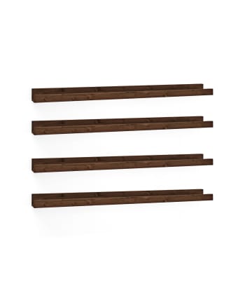 Étagères Flottantes En Bois De Paulownia - Lot De 4, 40 Cm, Style Rustique, Charge Max 10 Kg, Facile à Installer - 7