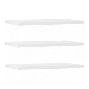 Melva - Ensemble 3 étagères flottantes en bois de sapin blanc 200cm