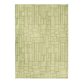Sobriete - Tapis motif lignes art déco vert clair 160x230