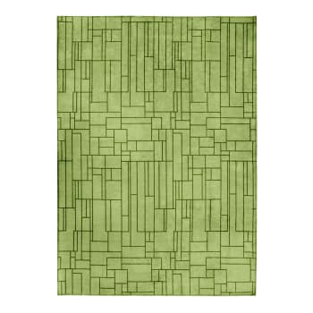 Sobriete - Tapis motif lignes art déco vert 160x230