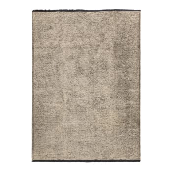 Venice - Tapis en coton et polyester lavable tissé plat gris 120x170